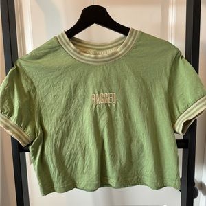 Ragged jeans crop top